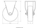 LH series 125mm fixed top plate 100x85mm castor with nylon ball bearing wheel 700kg - Castor dimensions