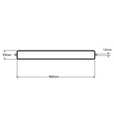 RG-50-12-AX1/900mm Free Running Steel Roller Drawing with Dimensions