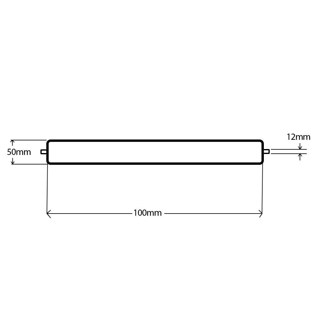 RG-50-12-AX1/100mm Free Running Steel Roller Drawing with Dimensions