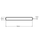 RG-50-12-AX1/100mm Free Running Steel Roller Drawing with Dimensions