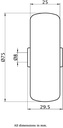 Wheel series 75mm electrically conductive grey TPR-rubber on polypropylene centre 8mm bore hub length 30mm plain bearing 50kg - Wheel dimensions