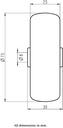 Wheel series 75mm electrically conductive grey TPR-rubber on polypropylene centre 8mm bore hub length 30mm plain bearing 50kg - Wheel dimensions