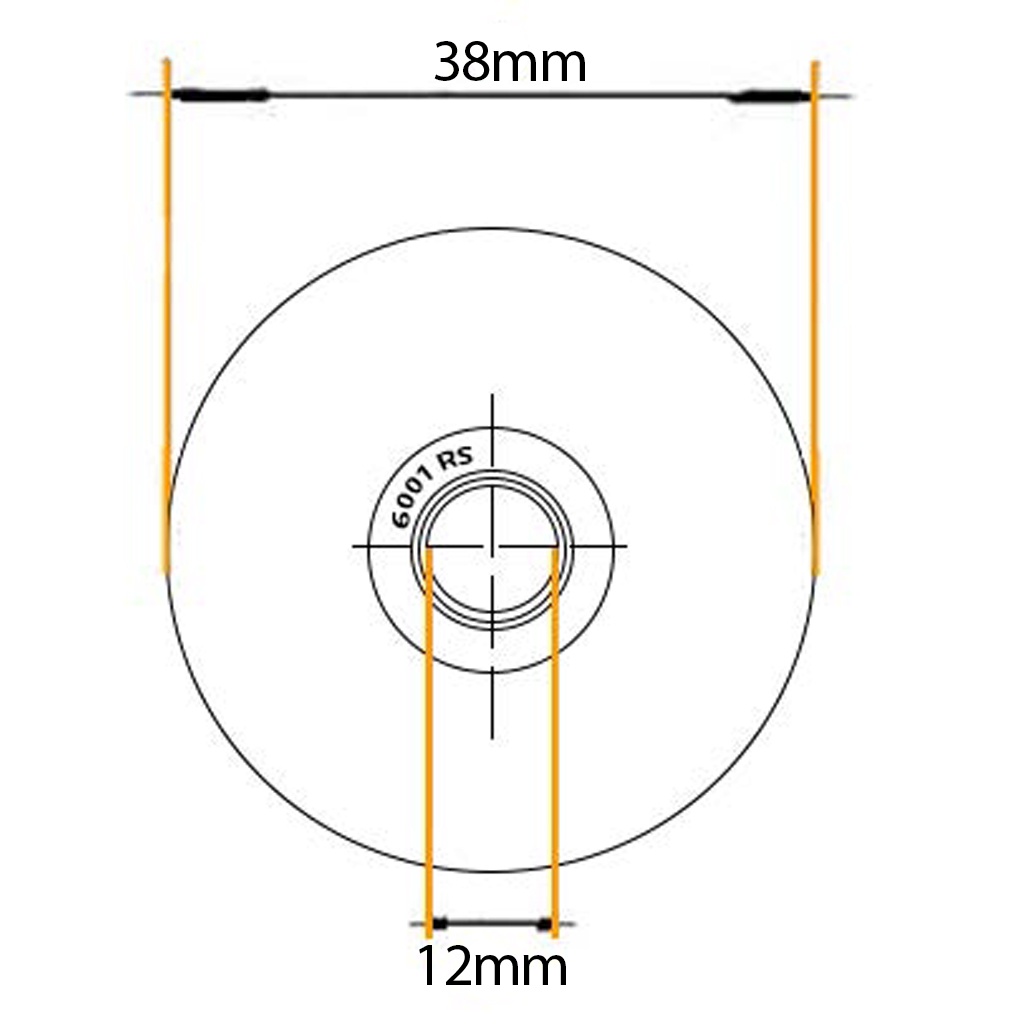 40mm Round groove wheel with 1 ball bearing Drawing with Dimensions