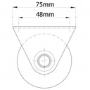 50mm Round groove wheel in fixed bracket side view drawing with Dimensions