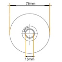 80mm Square groove wheel with 1 ball bearing Side View Drawing with Dimensions