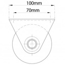 80mm V-groove wheel in fixed bracket side view drawing with Dimensions