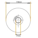 120mm V-groove wheel with 2 ball bearing side view Drawing with Dimensions