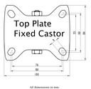 300SS series 100mm stainless steel fixed top plate 100x85mm - Plate drawing