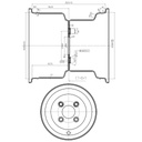 10.00x9 Wheel rim 4/100/60 silver Drawing with Dimensions