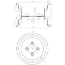 7.00x10" Wheel rim 4/101.6/72 black Drawing with Dimensions