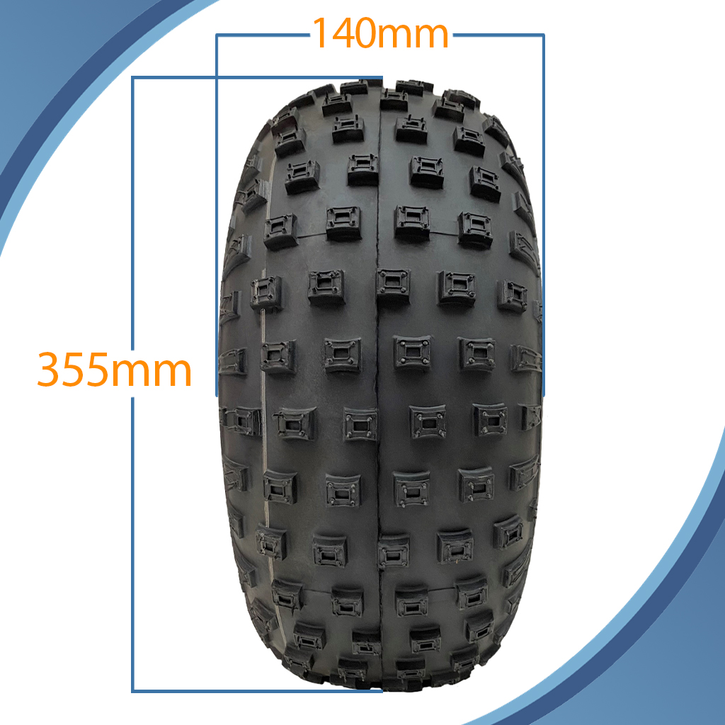 145x70-6 2pr Wanda P319 Knobby tyre on 20mm BB rim(flush) pattern with dimensions