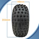 145x70-6 2pr Wanda P319 Knobby tyre on 20mm BB rim(flush) pattern with dimensions