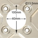 20x10.00-8 4pr Wanda P328 Open-Centre tyre TL on steel rim 4/100/60, 470kg load capacity, rim centre with measurements