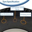 500x10 4ply trailer wheel & tyre assembly 4/101.6/67 (4" PCD) Specifications