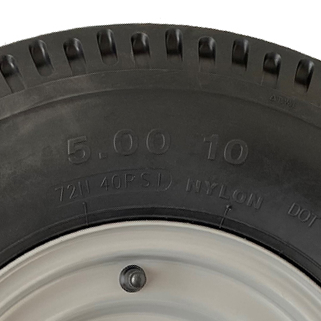 500x10 4ply trailer wheel & tyre assembly 4/101.6/67 (4" PCD) Size