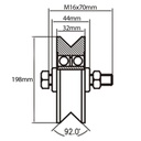 200mm V Groove wheel 2 ball bearing Drawing with Dimensions