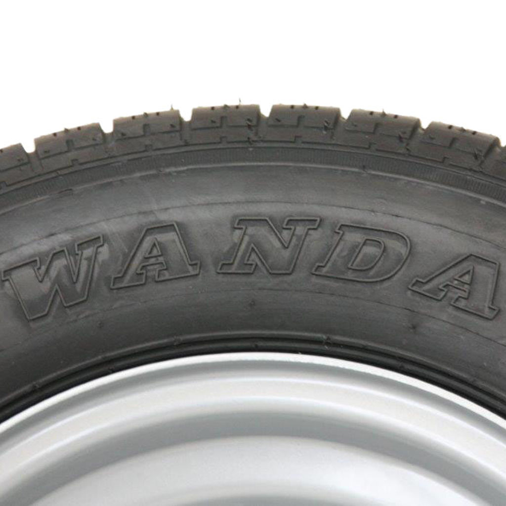 145R10 WR068 Trailer tyre on 4/115 silver rim Brand