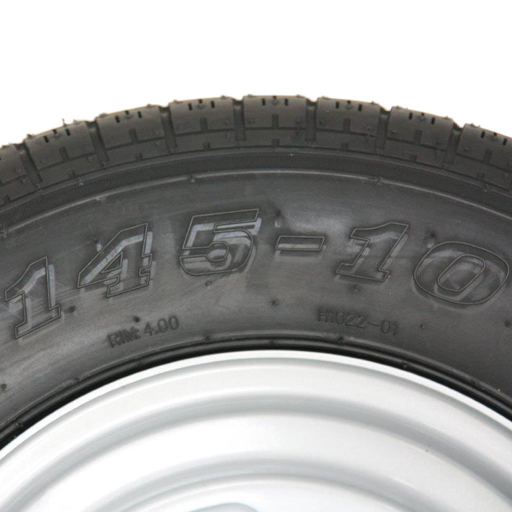 145R10 WR068 Trailer tyre on 4/115 silver rim Size