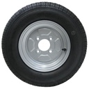 145R10 WR068 Trailer tyre on 4/115 silver rim Side View