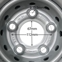 195/55R10 Wanda WR068 high speed trailer tyre 98/96P on 5/112 rim centre with Dimensions