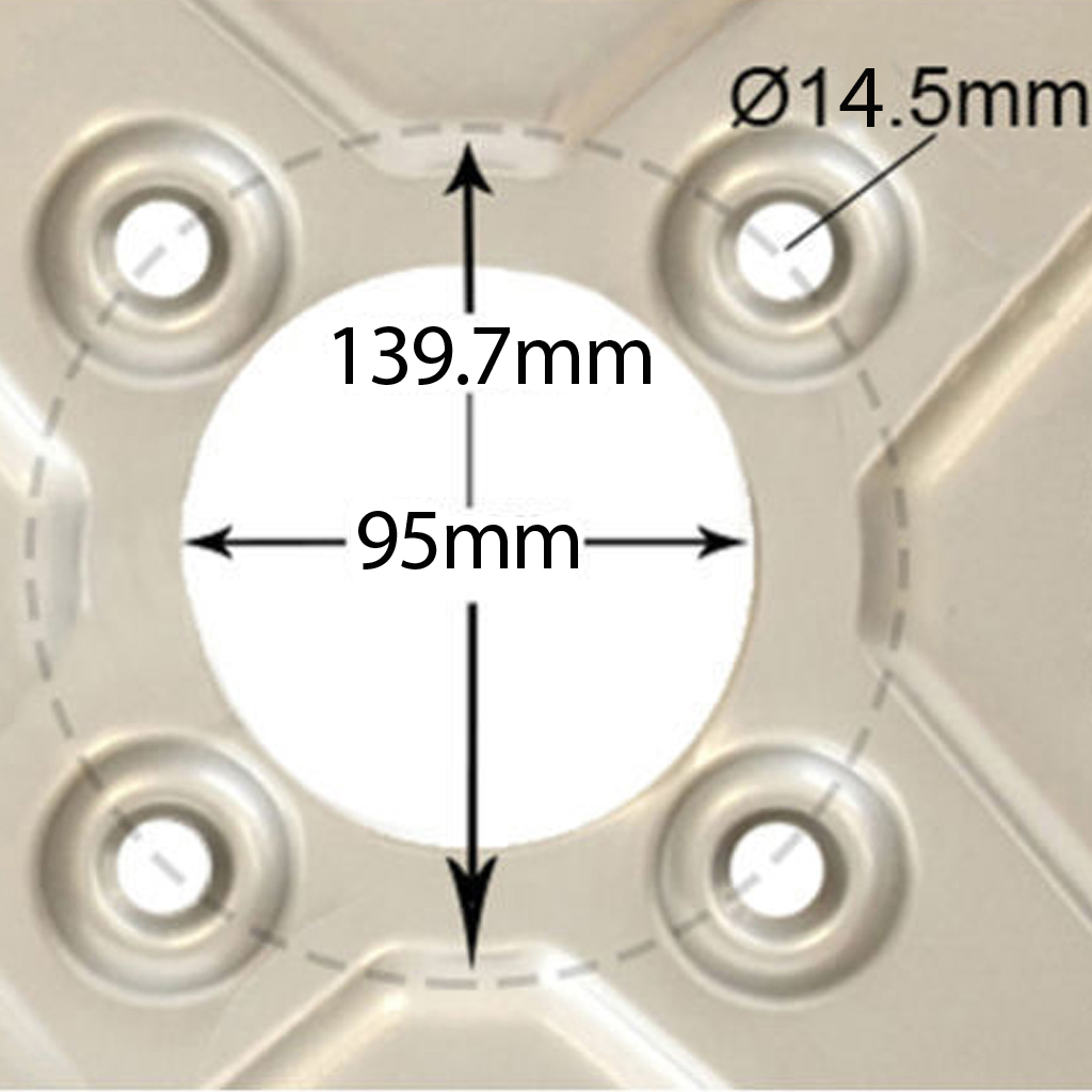 155/13 4/5.5" TRAILER WHEEL, rim centre with dimensions