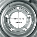 185/70R13 Trailer wheel 5/165.1 rim centre with dimensions