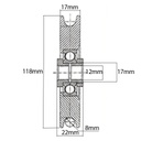 120mm Round groove wheel with 8mm groove for cable Drawing with Dimensions