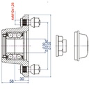 Hub & Stub axle 4/4" M10 STUD  40x40mm High speed