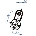 750kg Suspension unit, with 4/4" hubs fitted (pair) Side View Drawing with Dimensions