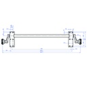 1000kg Suspension beam axle - 4/100 hubs 1460mm holes (large mounting plate) Top View