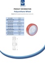 Wheel series 100mm RED/BROWN polyurethane on nylon centre 12mm bore hub length 40mm plain bore 150kg - Spec sheet