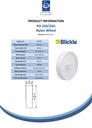 Wheel series 250mm nylon 25mm bore hub length 60mm plain bearing 1000kg - Spec sheet
