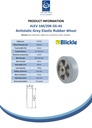 Wheel series 160mm antistatic grey elastic rubber on aluminium centre 20mm bore hub length 60mm ball bearings 350kg - Spec sheet