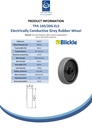 Wheel series 160mm electrically conductive grey TPR-rubber on polypropylene centre 20mm bore hub length 60mm plain bearing 130kg - Spec sheet