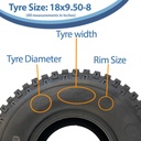 18x9.50-8 4pr Wanda P322 Knobby tyre Size with text
