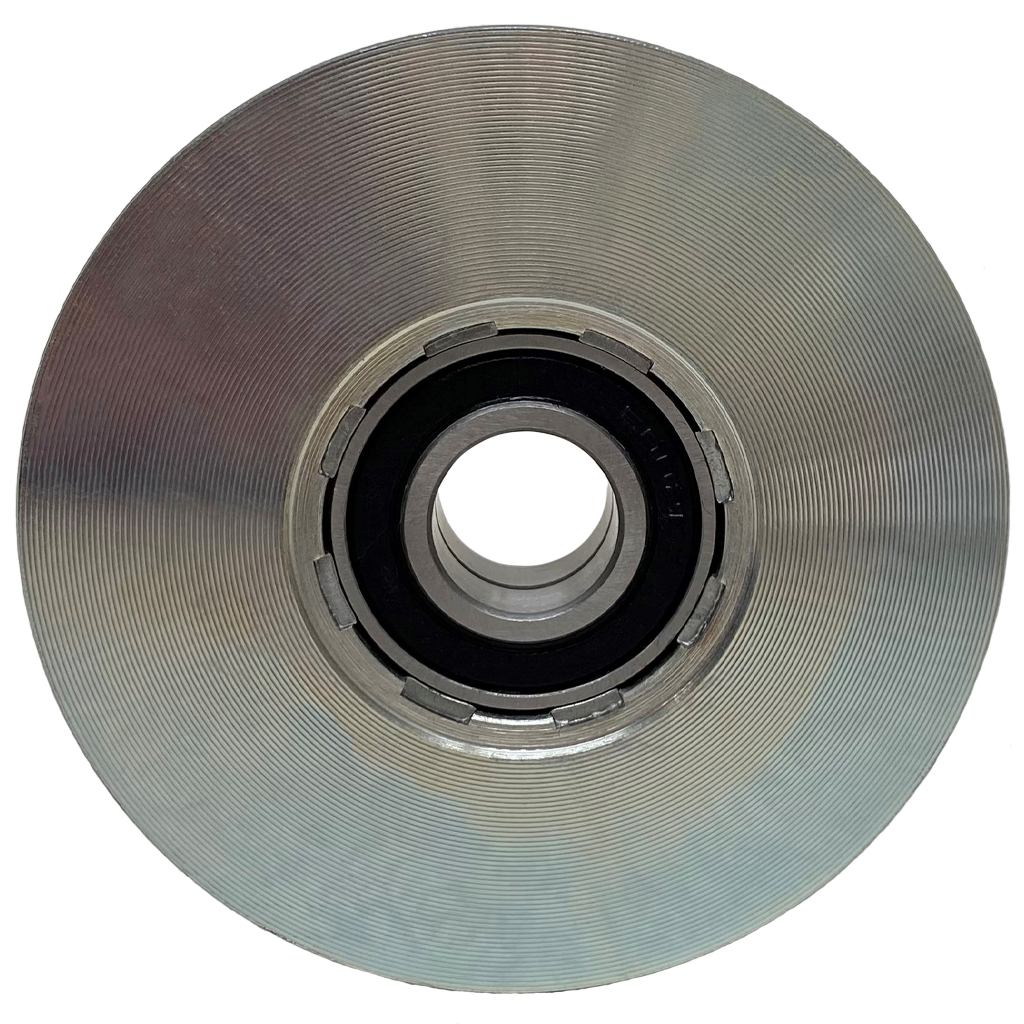 80mm Round groove wheel with 2 ball bearing Side View