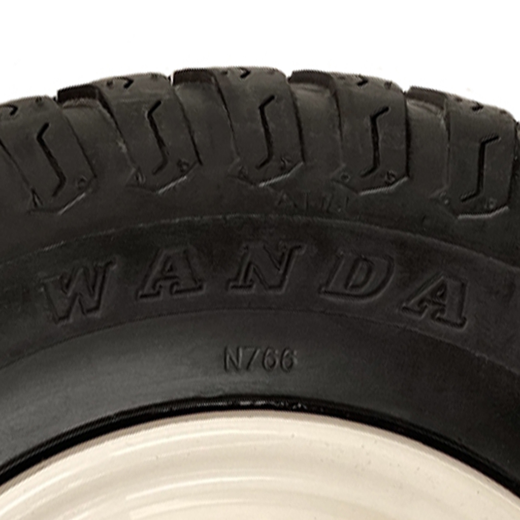 13x6.50-6 4pr Wanda P332 grass tyre E-marked TL on steel rim 20mm ball bearing 80mm hub length, 209kg load capacity Brand