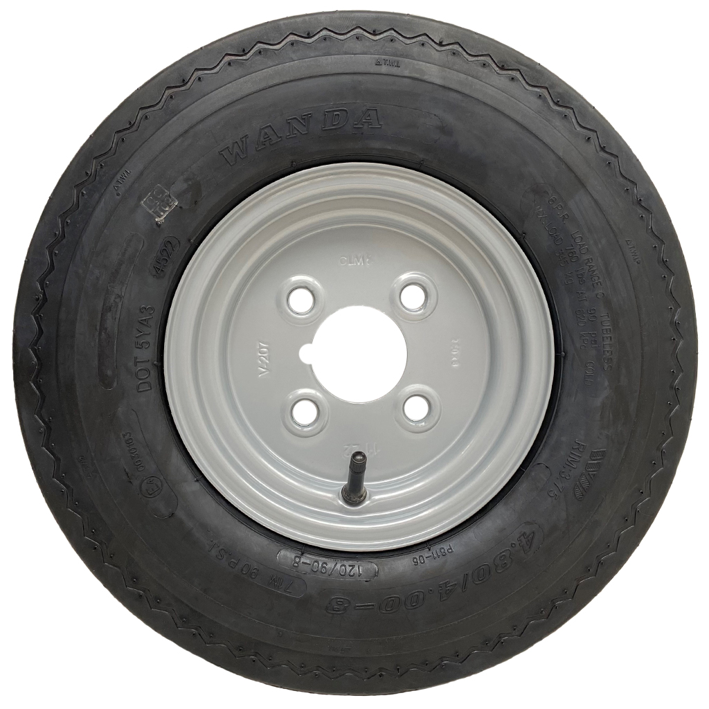 4.80/4.00-8 (120/85-8) 6ply trailer wheel & tyre assembly 4/101.6/67 (4" PCD) Side View