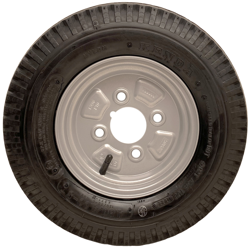 400x8 6ply Kenda K371 Trailer Wheel 4/4" Side View