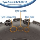 24x9.00-11 6pr Wanda Longhorn P3128 ATV tyre Size with text