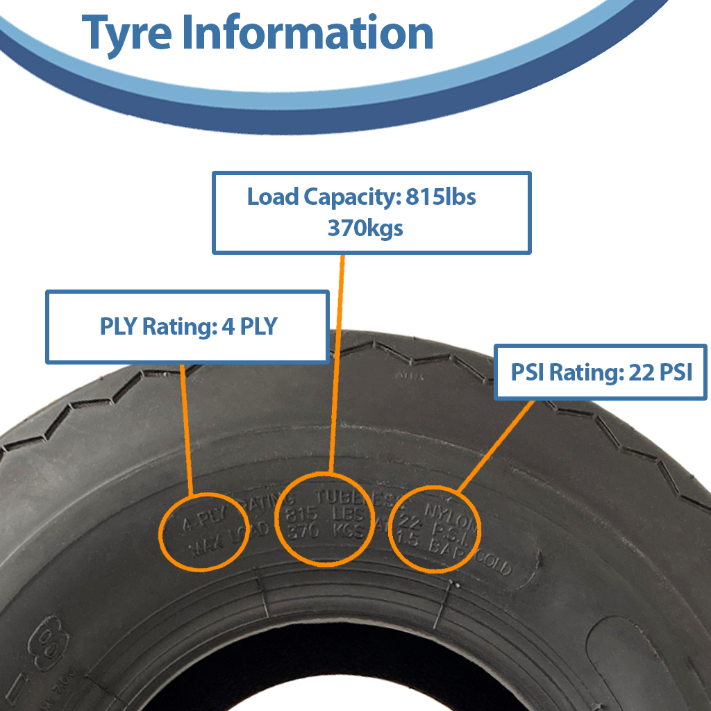 18x8.50-8 4pr Wanda P509 golf cart tyre Spec information