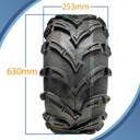 25x10.00-12 6pr Wanda P377 ATV tyre Pattern with Dimensions