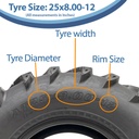 25x8.00-12 6pr Wanda P377 ATV tyre Size with text
