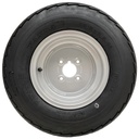 20.5x8.0-10 4pr Wanda Trailer tyre on silver steel rim 4/101.6/67, 412kg load capacity side view
