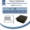 Plastic square insert 60x60mm (2.0/4.0mm) eroded head Spec Sheet