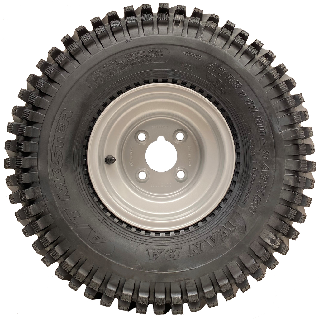 22x11.00-8 P308 ATV tyre on 4/4" rim side view