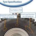 22x11.00-8 P308 ATV tyre specification with text boxes