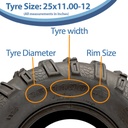 25x11.00-12 (275/60-12) 6pr Wanda P373A ATV tyre size with text