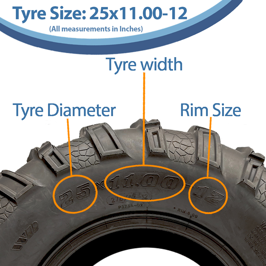25x11.00-12 6pr Wanda P377 ATV tyre size with text