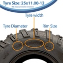 25x11.00-12 6pr Wanda P377 ATV tyre size with text